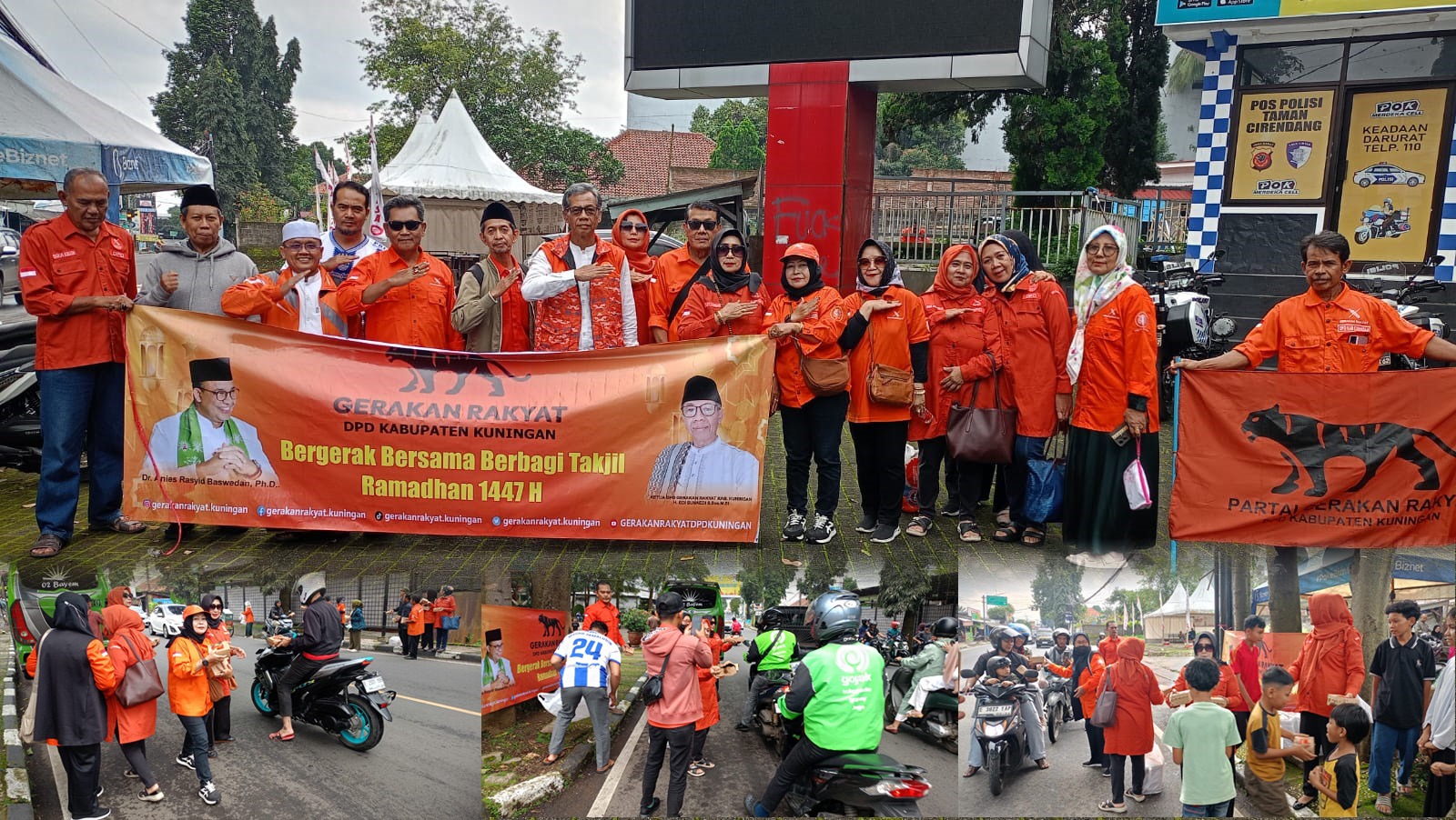 Gerakan Rakyat Kuningan Bagikan Takjil untuk Pengendara di Taman Cirendang Kuningan